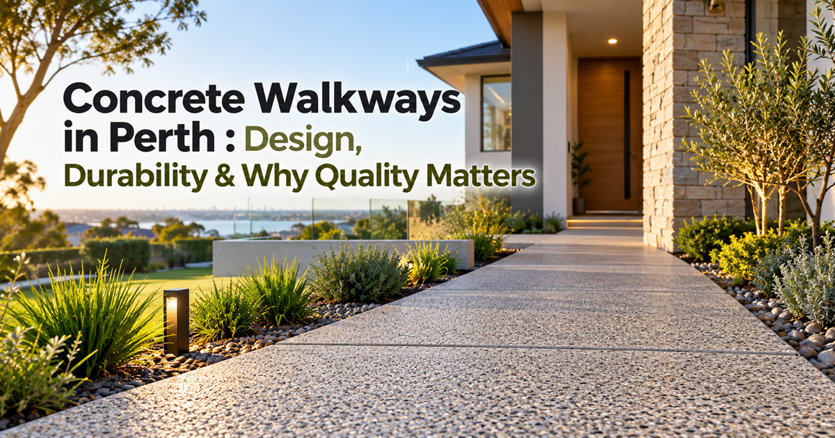 Concrete Walkways in Perth : Design, Durability & Why Quality Matters
