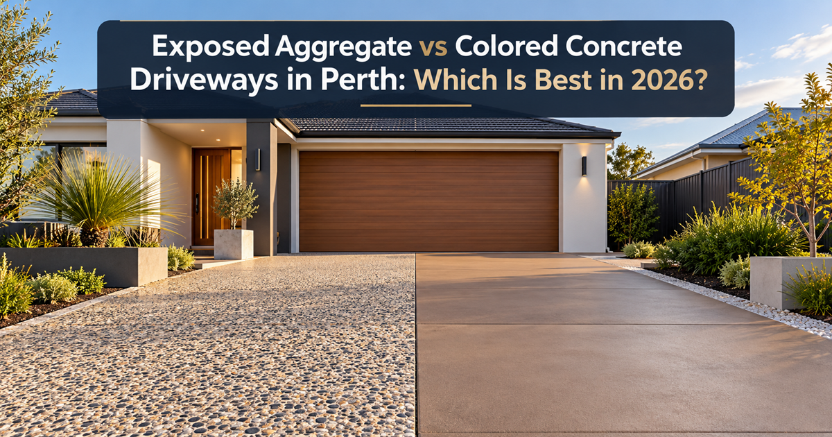 Exposed Aggregate vs Colored Concrete Driveways in Perth: Which Is Best in 2026?